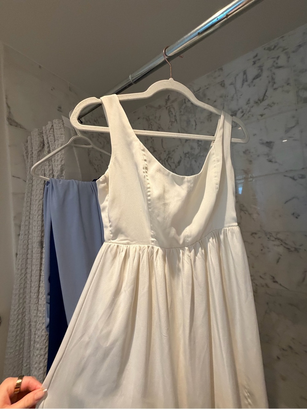 WeWoreWhat Cream Scoop Neck Slip Dress